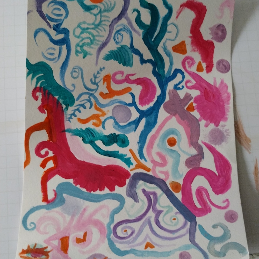 Hand painted abstract art